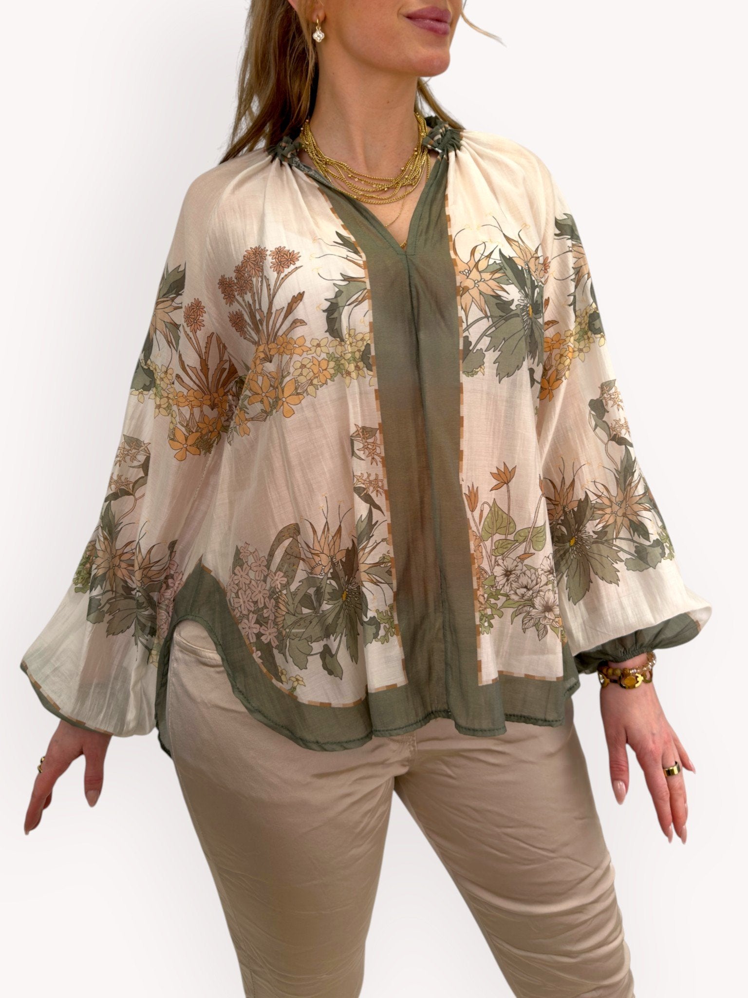 Blommig Blus i Tencel | Lilla Hem