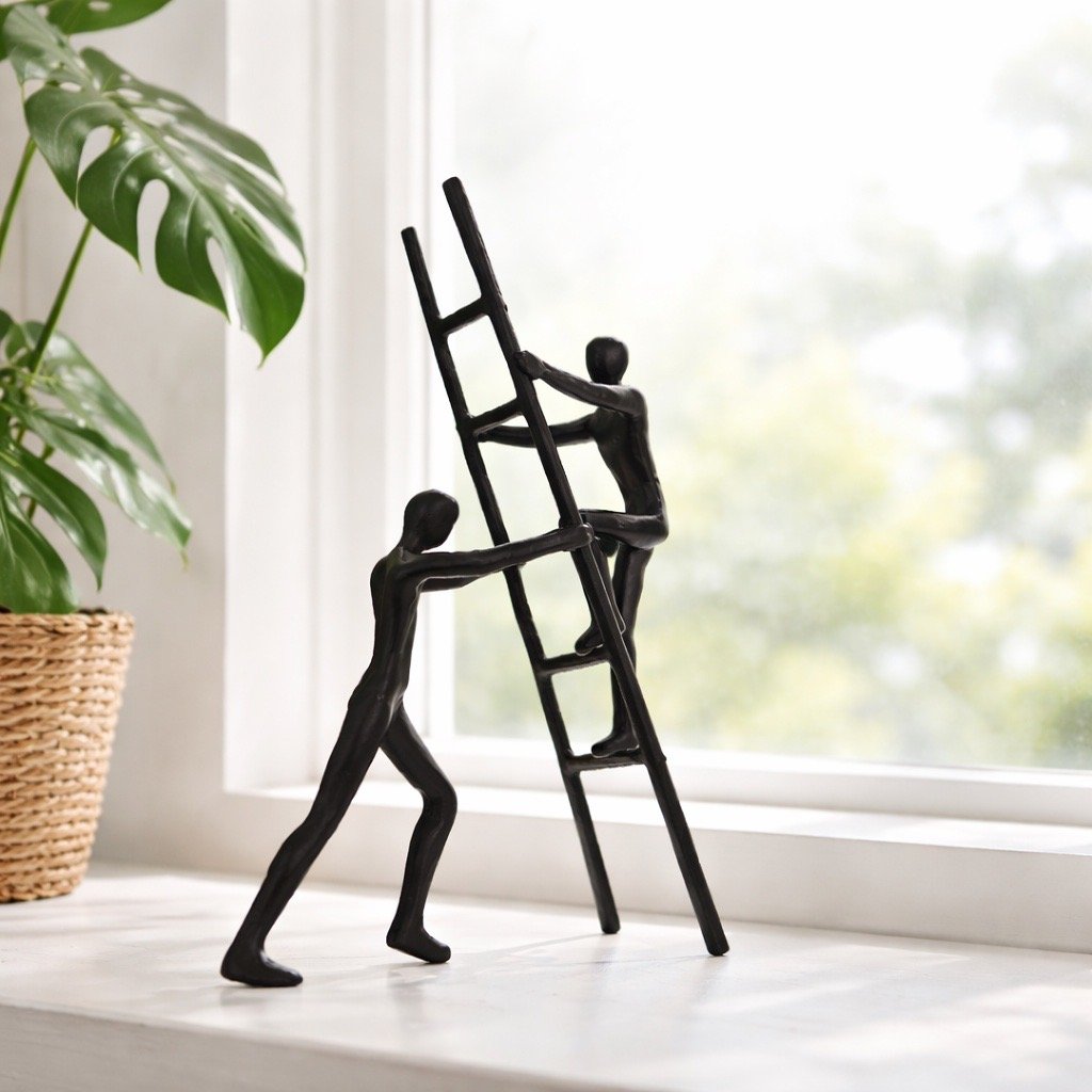 Gjutjärnsfigur Håller Stege H-23cm | Lilla Hem