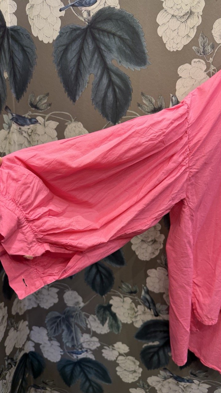 Lotta Skjorta med Ballongärm i Rosa från L8 Fashion - detalj | Lilla Hem