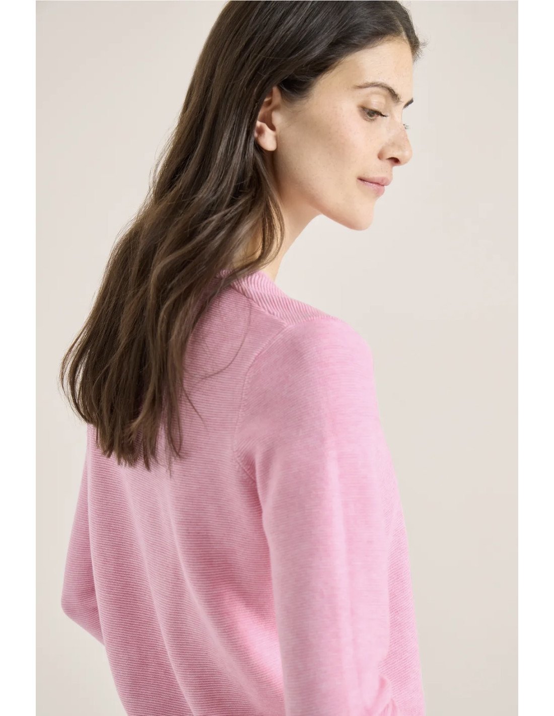 Tos_structured V-Neck i Flamingo Rose från Cecil | Lilla Hem