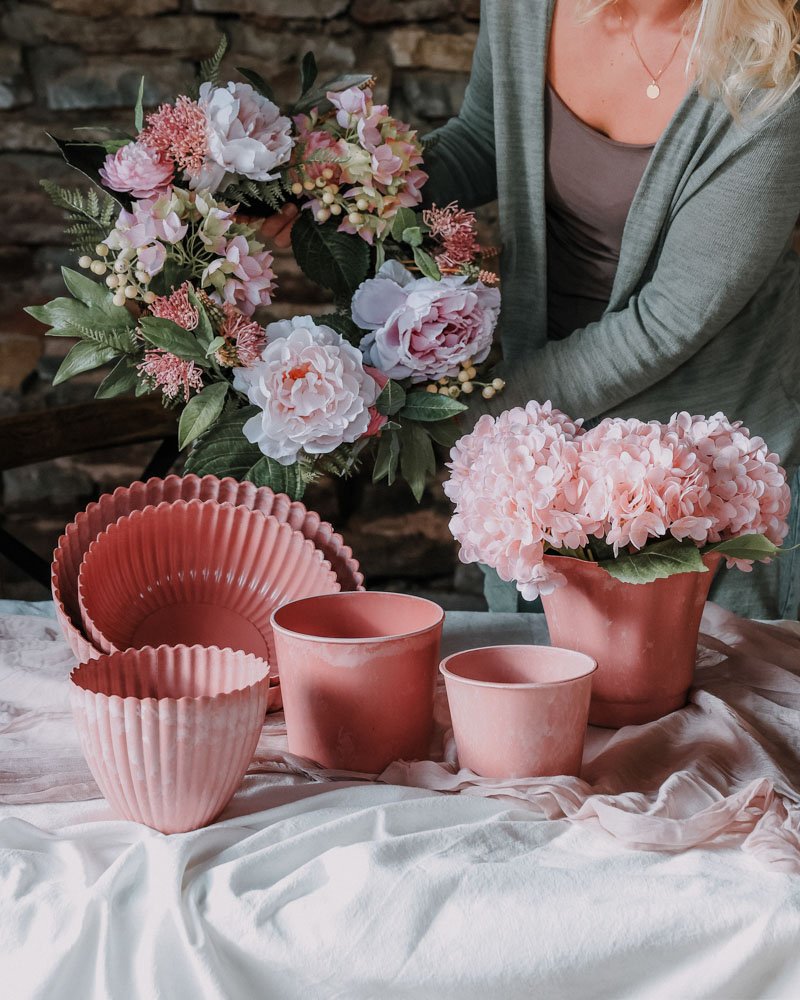 Kruka Flounce Rosa | Lilla Hem