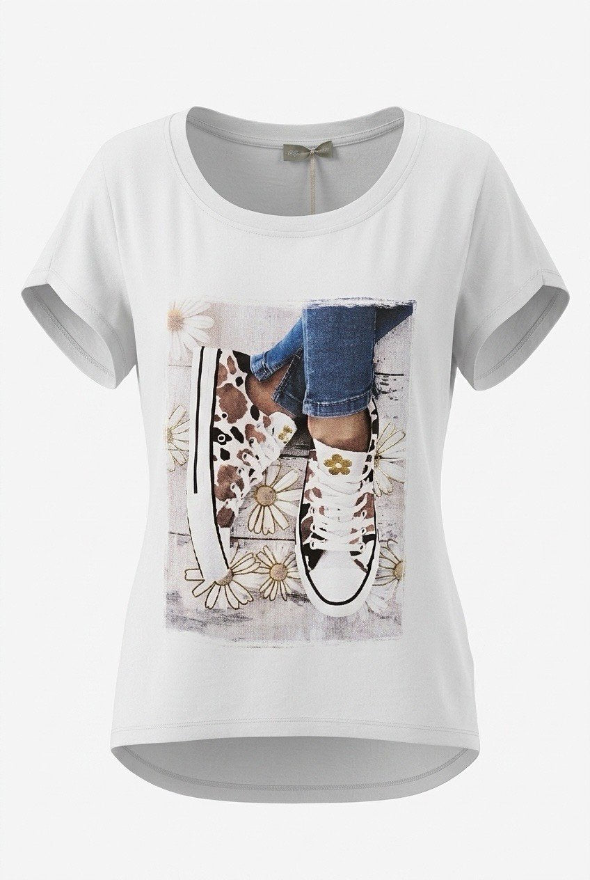 Inze T-Shirt Happy Feet | Lilla Hem