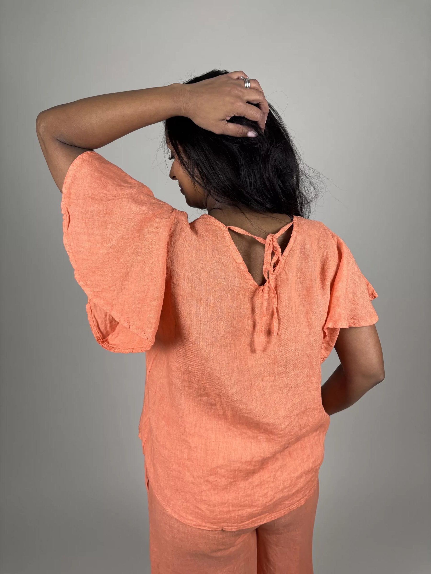 Linne-Topp Vira V-Ringad Hals | Lilla Hem