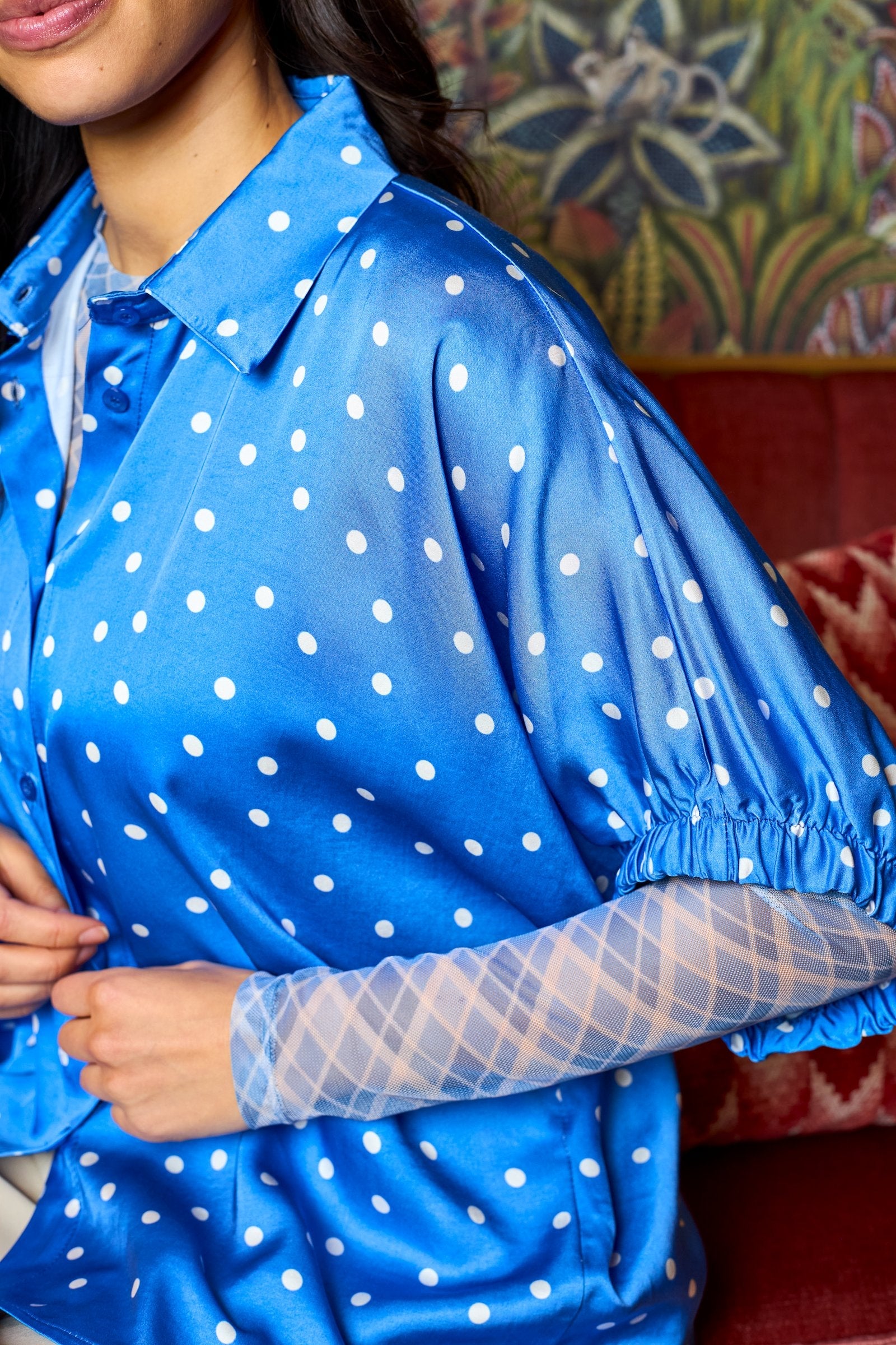 BCANNE Mesh Blouse | Lilla Hem