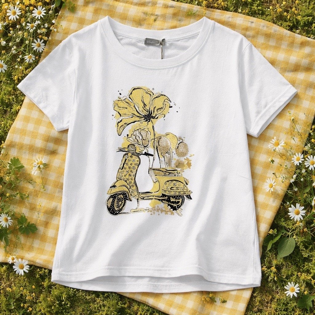 Inze T-Shirt Happy Scooter | Lilla Hem