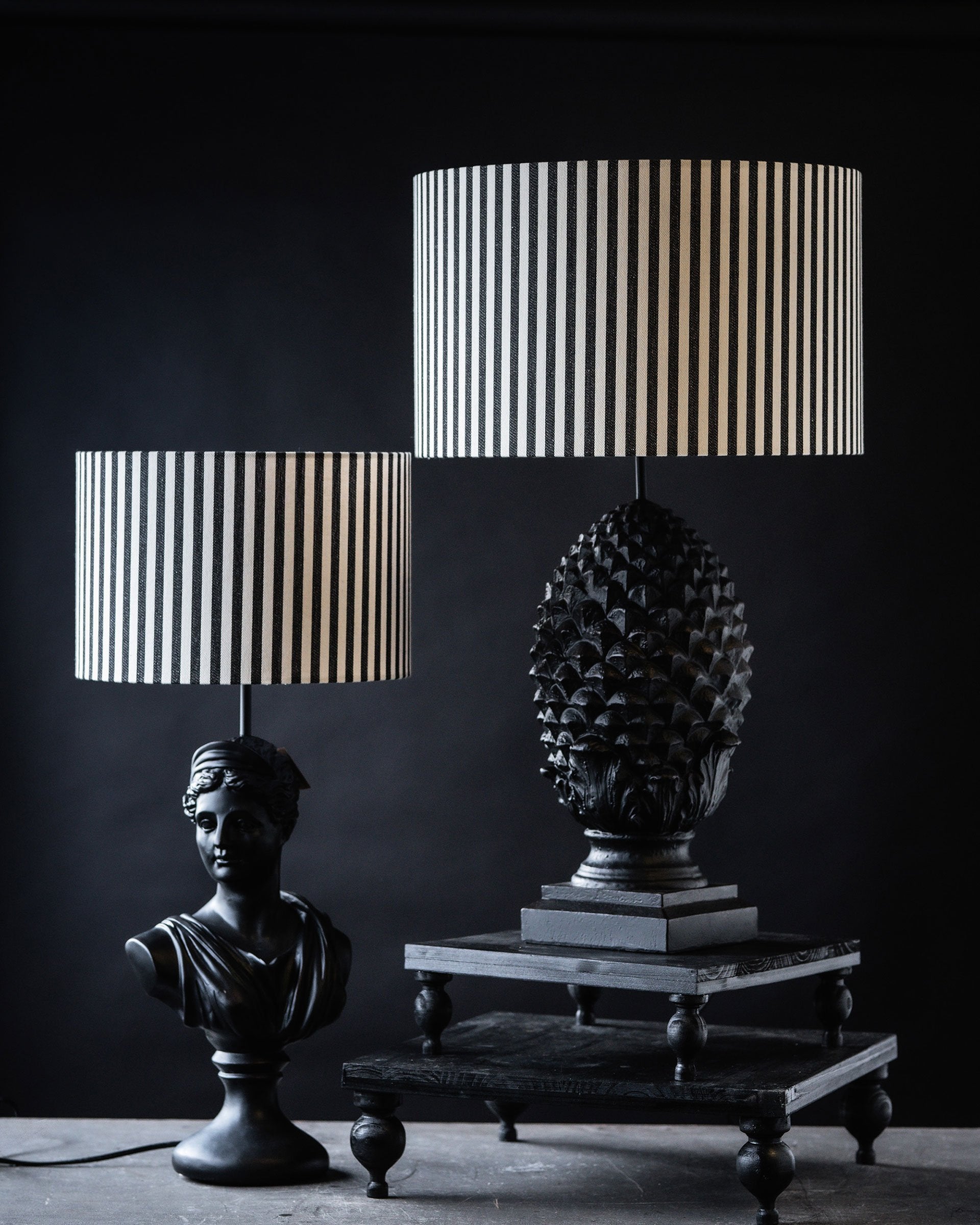 Lampskärm Cylinder Randig Ø30x20cm | Lilla Hem