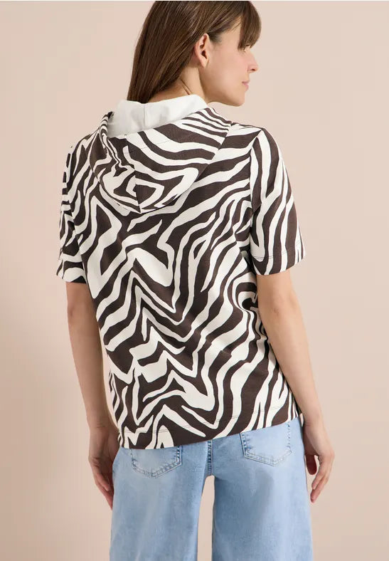 Tröja EOS Big Zebra AOP Ottoman Hood | Lilla Hem