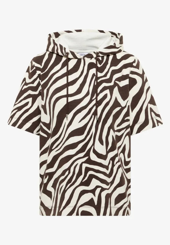 Tröja EOS Big Zebra AOP Ottoman Hood | Lilla Hem