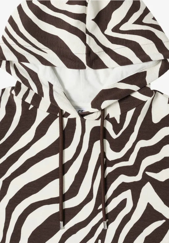 Tröja EOS Big Zebra AOP Ottoman Hood | Lilla Hem
