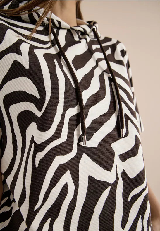 Tröja EOS Big Zebra AOP Ottoman Hood | Lilla Hem
