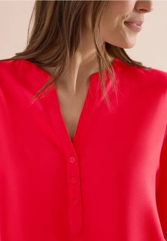 NOS Solid Splitneck Blouse | Lilla Hem