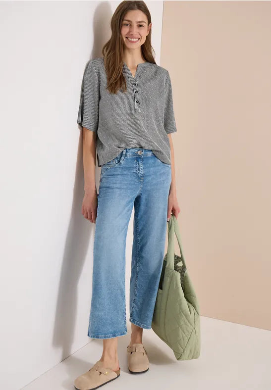 TOS Printed Stripe Blouse | Lilla Hem