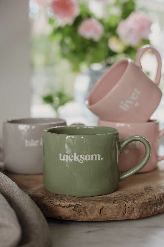 Mugg Feelgood - Tacksam i Grön från Majas Cottage | Lilla Hem