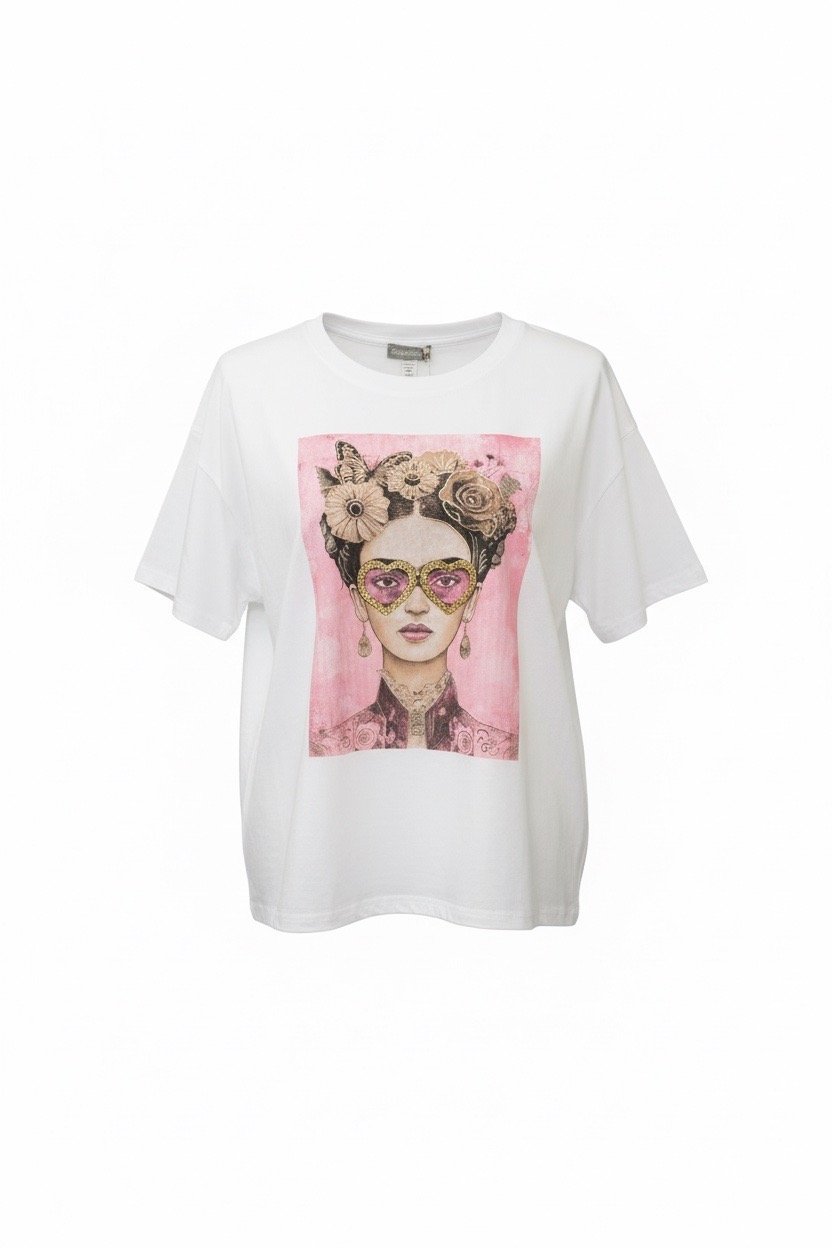 Inze T-Shirt Crazy Lady | Lilla Hem