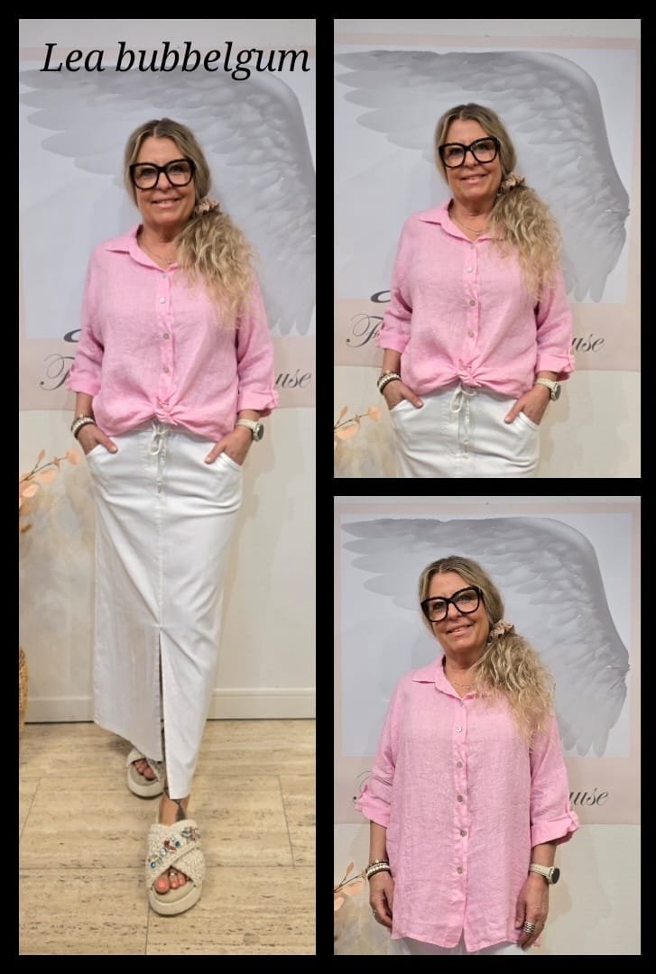 Lea Linneskjorta Röd från Soulful Fashion - framsida | Lilla Hem