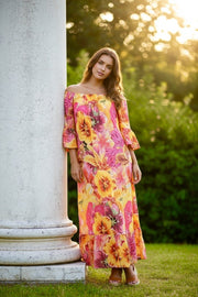 Big Flower Long Dress | Lilla Hem