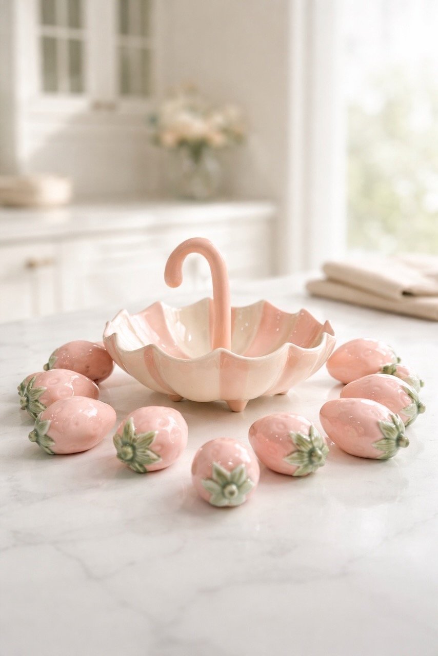 Paraplyskål Tivoli Rosa/vit 18cm | Lilla Hem