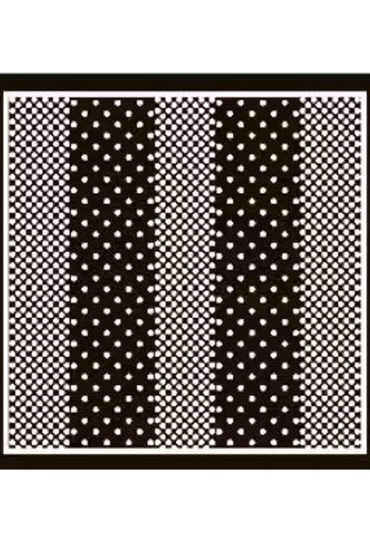 Närbild av scarf med geometriskt mönster i vita prickar på svart botten | BEST ANGEL | Lilla Hem