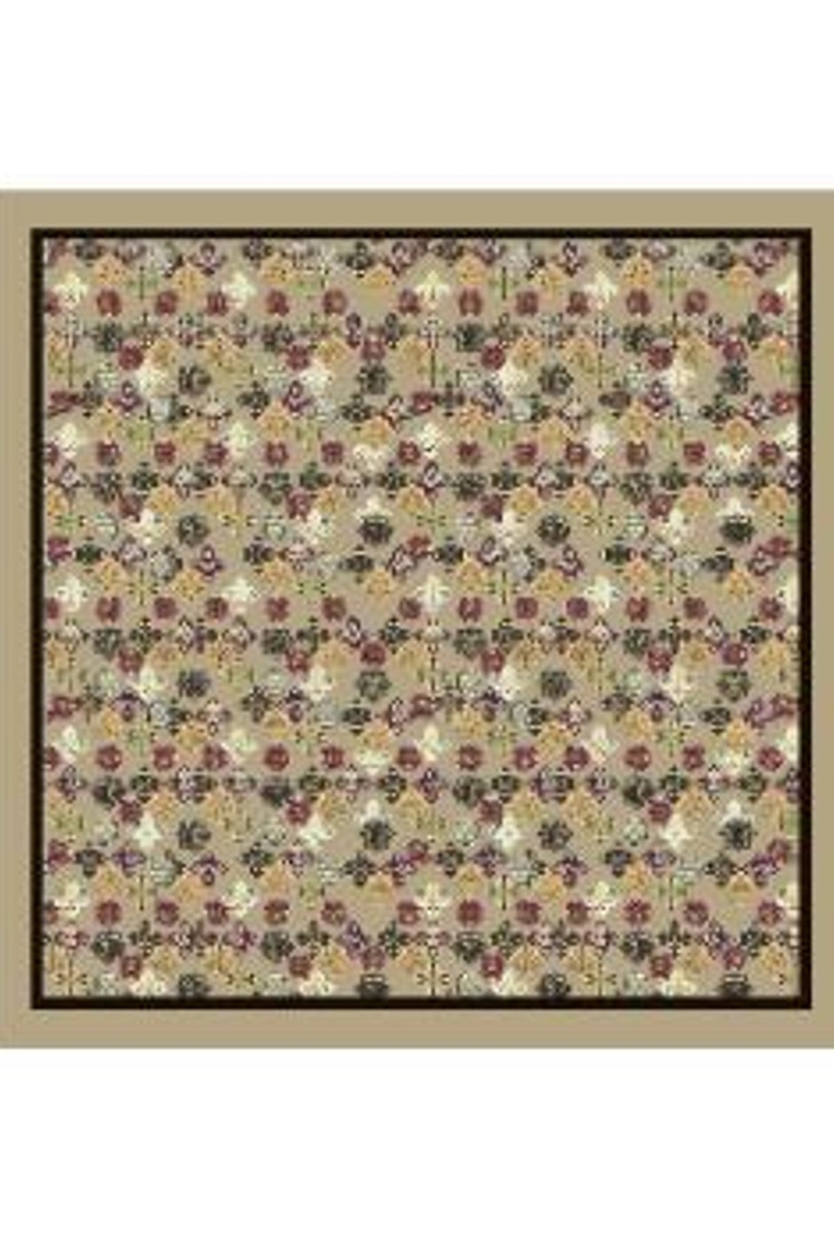 Scarf i beige med upprepat mönster av röda, gröna och vita blommor | BEST ANGEL | Lilla Hem