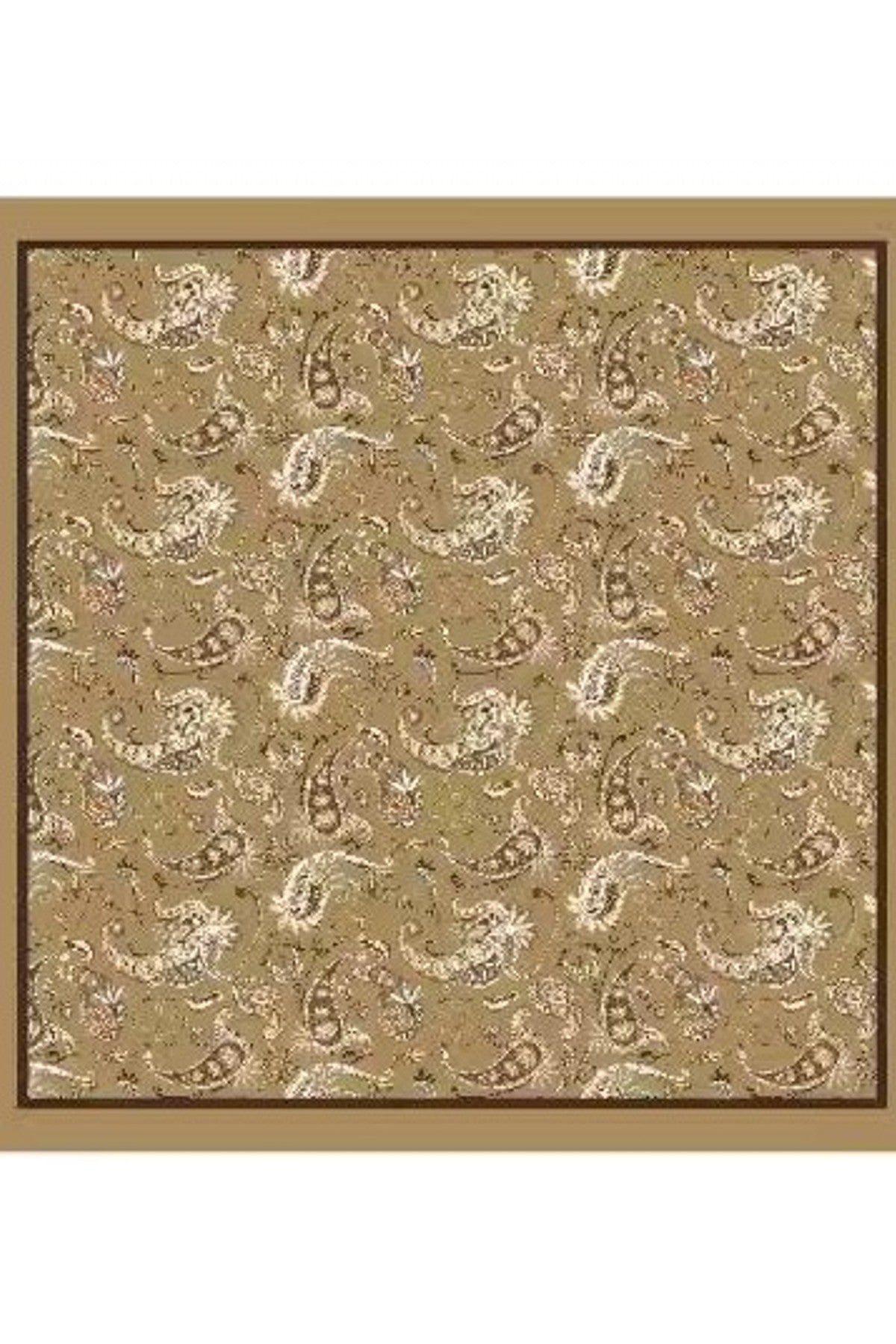 Scarf med beige botten och klassiskt mönster i vitt och brunt, lagd platt mot neutral bakgrund | BEST ANGEL | Lilla Hem