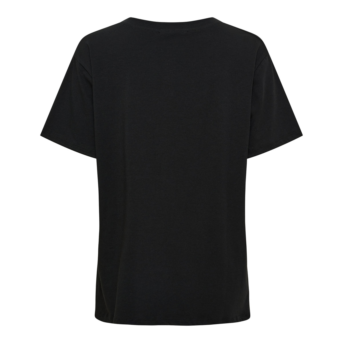 Svart t-shirt i bomull visad framifrån mot vit bakgrund | MARTA du Chateau | Lilla Hem
