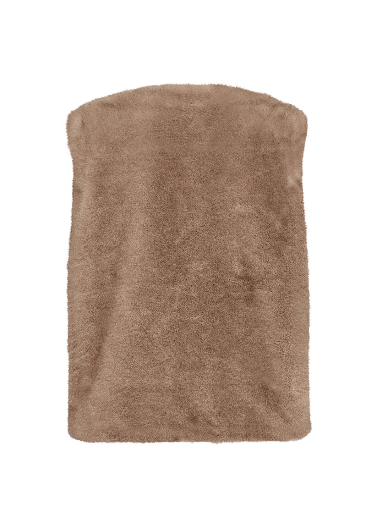 Pälsväst i beige presenterad platt mot vit bakgrund, framifrån | Soya Concept | Lilla Hem